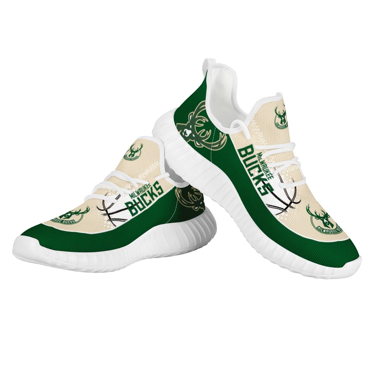 Women's Milwaukee Bucks Mesh Knit Sneakers/Shoes 001